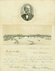 Einladung zur Teilnahme an der feierlichen Eröffnung der Eads-Brücke am 4. Juli 1874